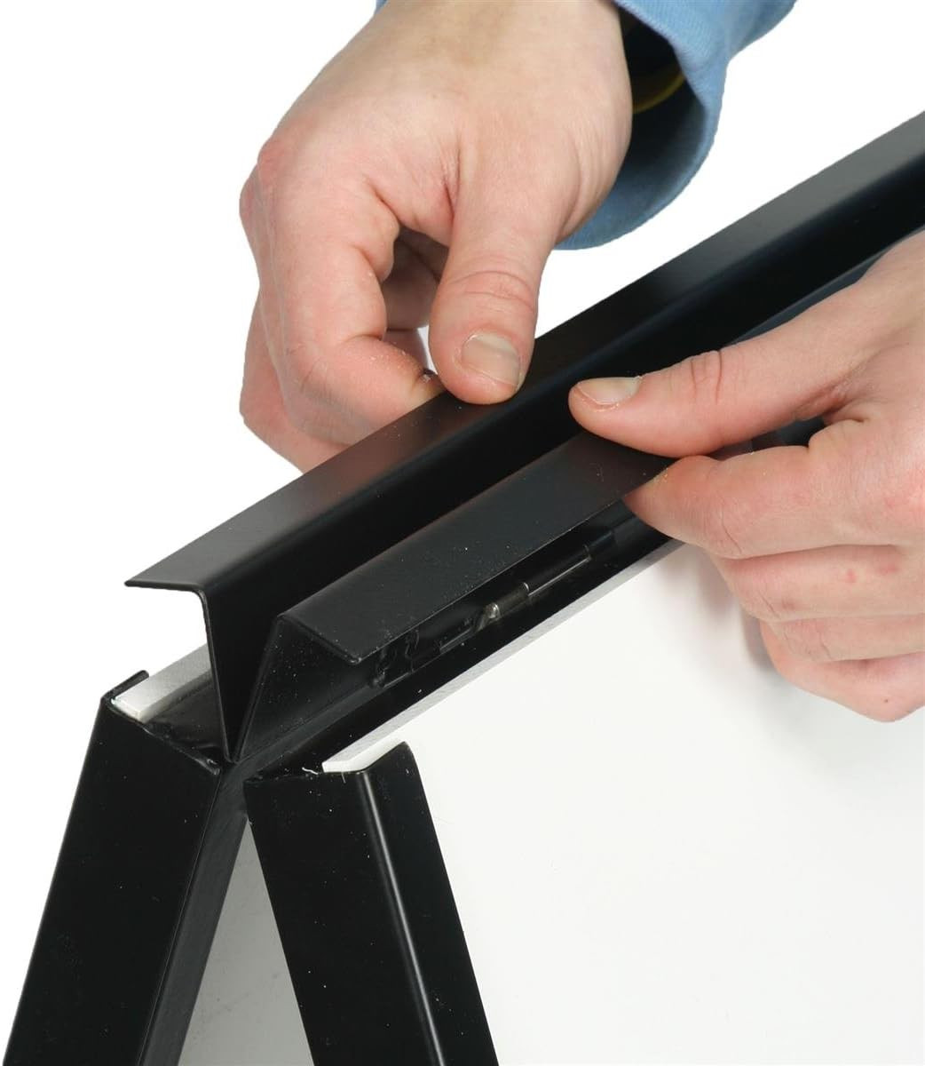 Black Finish Steel Sidewalk Sign Frame, 30-3/8 X 43 X 25-1/4-Inch, Double-Sided,