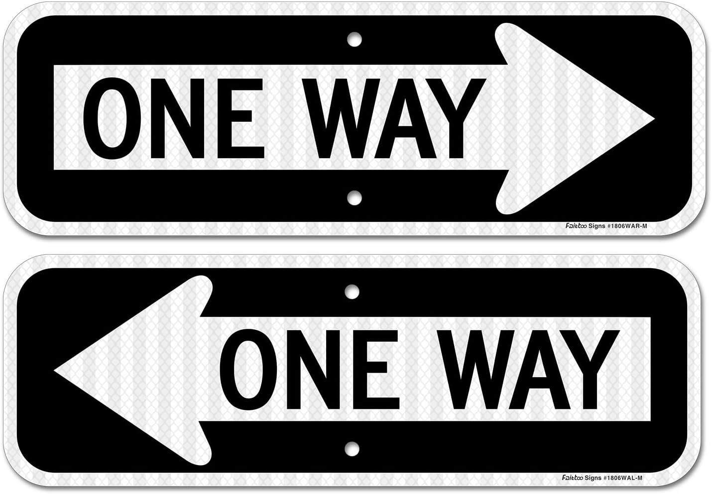 Weather Resistant One Way Sign with Arrow, 2-Pack
