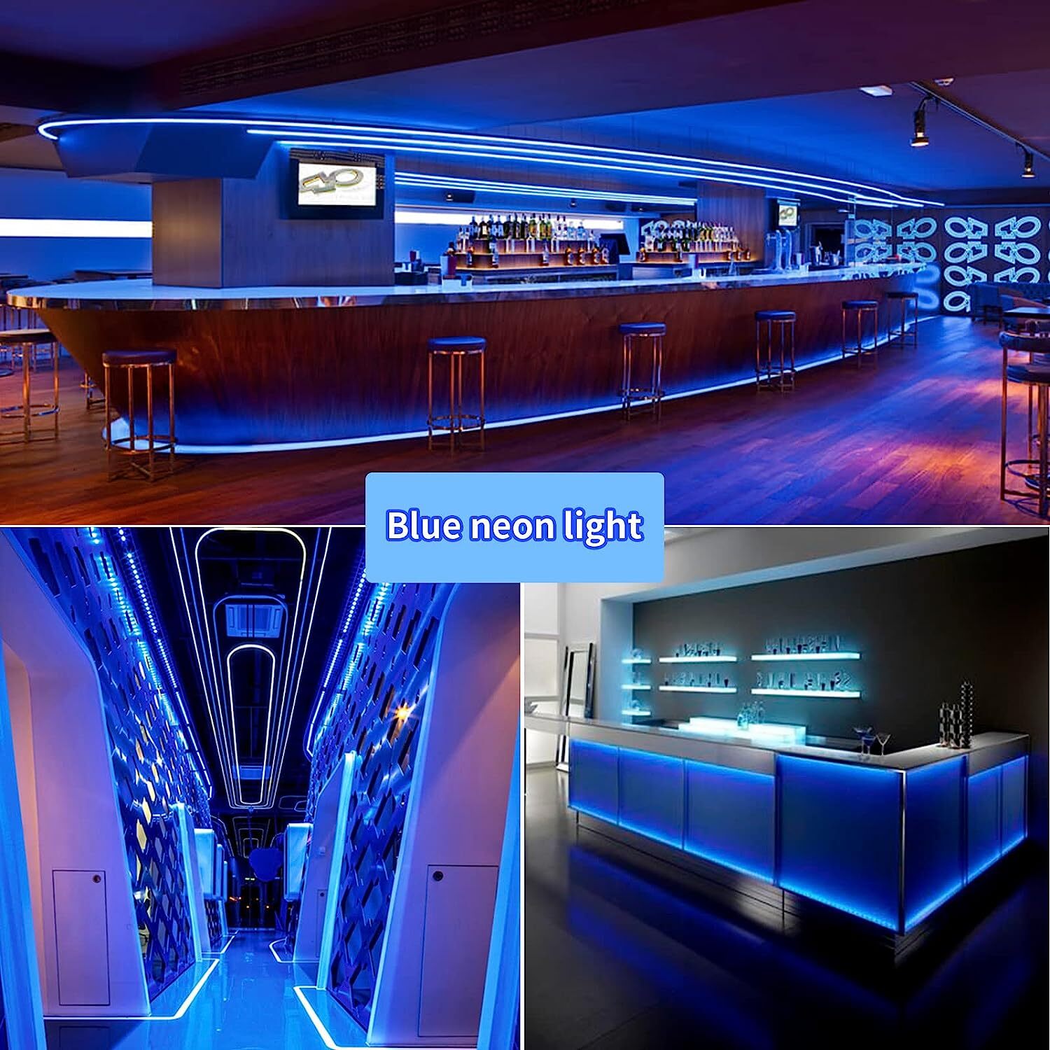 Blue 330ft 110V Waterproof LED Neon Rope Light Strip Outdoor DIYSign Lighting US