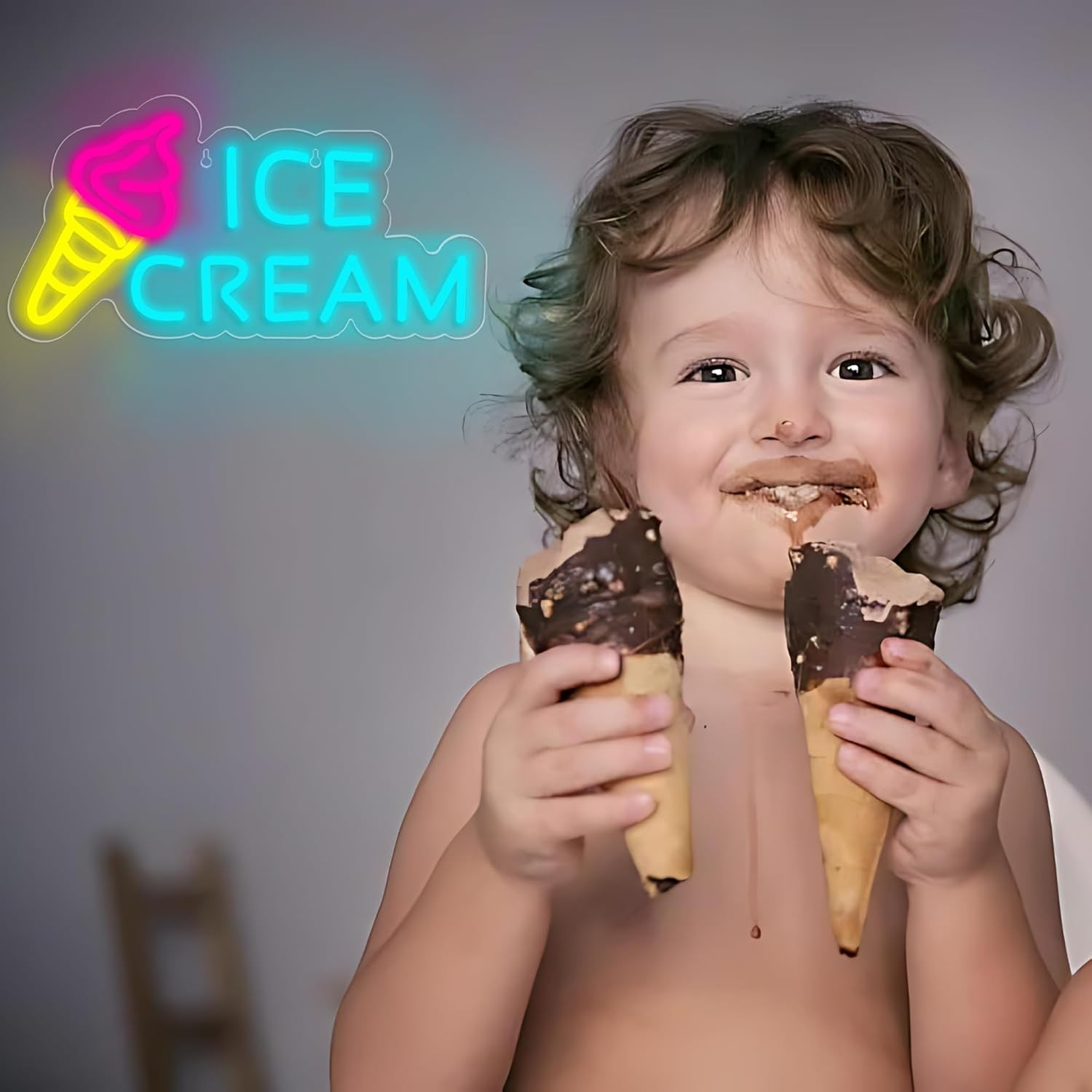 Ice Cream Neon Sign for Wall Decor,Ice Cream Shop Neon Decor,Business Dessert LE