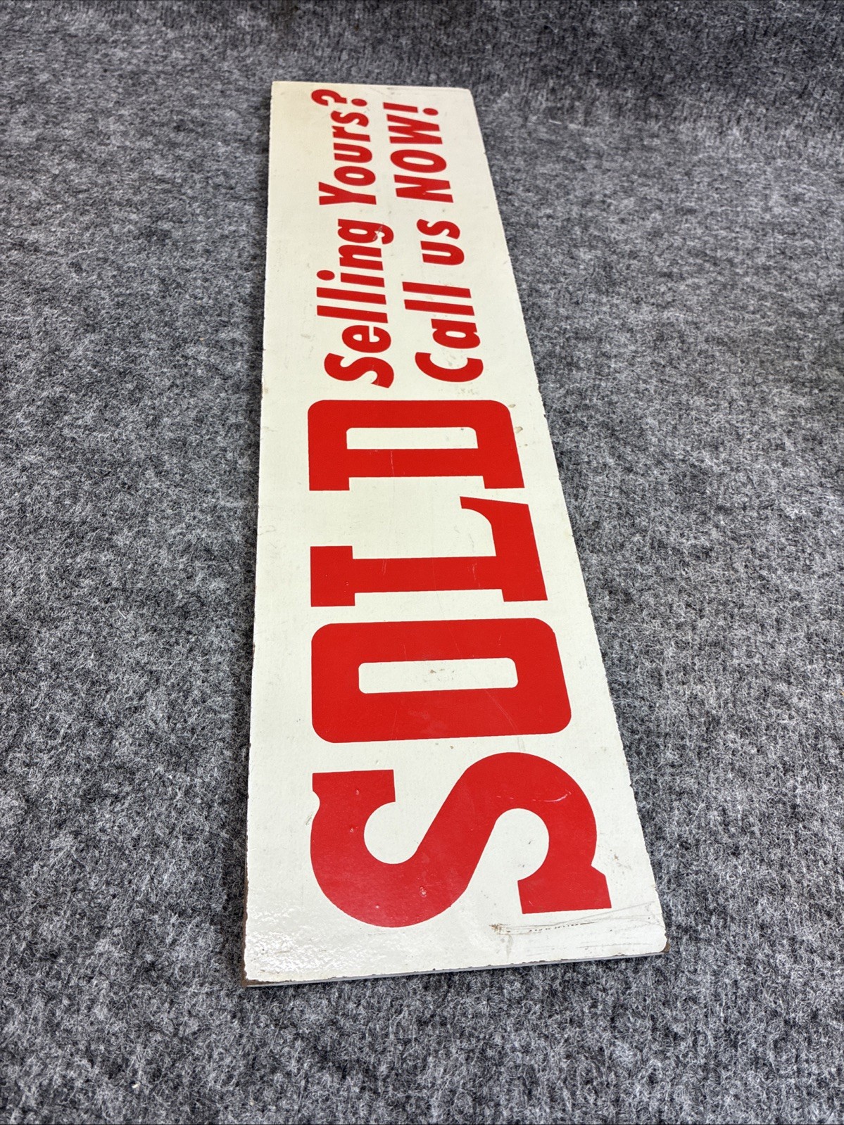 Sold Call Us Now 5.75&Prime;x24&Prime; Real Estate Sign Rider Topper 2 Sided Red/White Resin