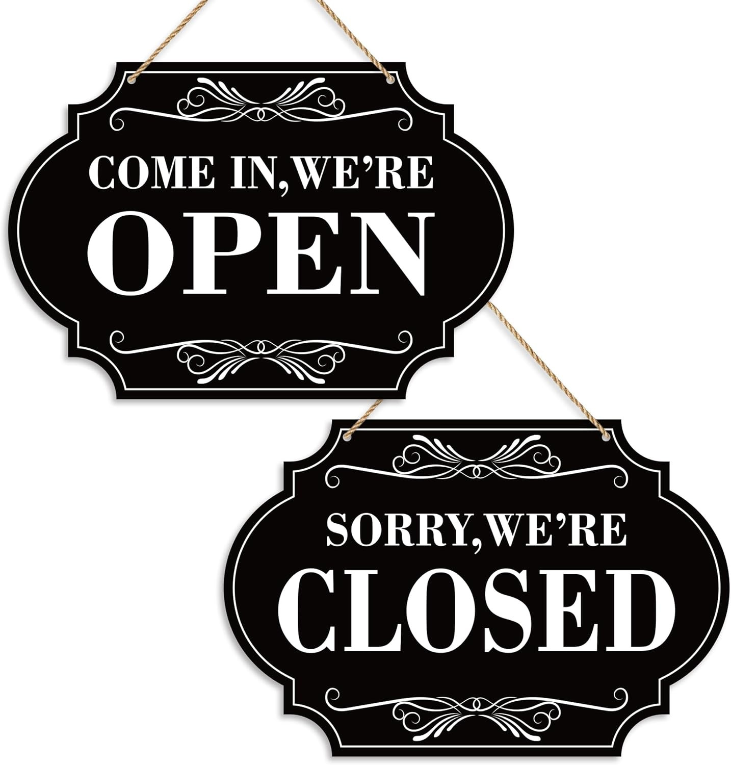 Open Closed Signs for Business, 11×8 Waterproof Double Sided Come In or Closed H
