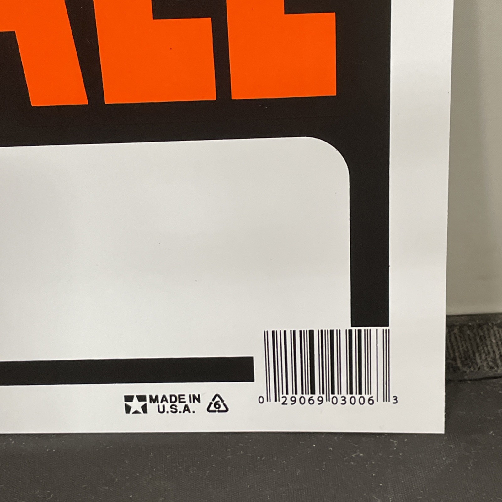 Sign « For Sale » Orange & Black 9 x 12