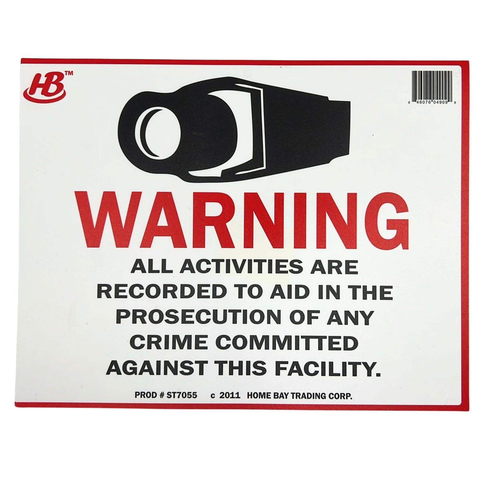 9&Prime;X12&Prime; « WARNING » Plastic Signage Sign-1 Pack