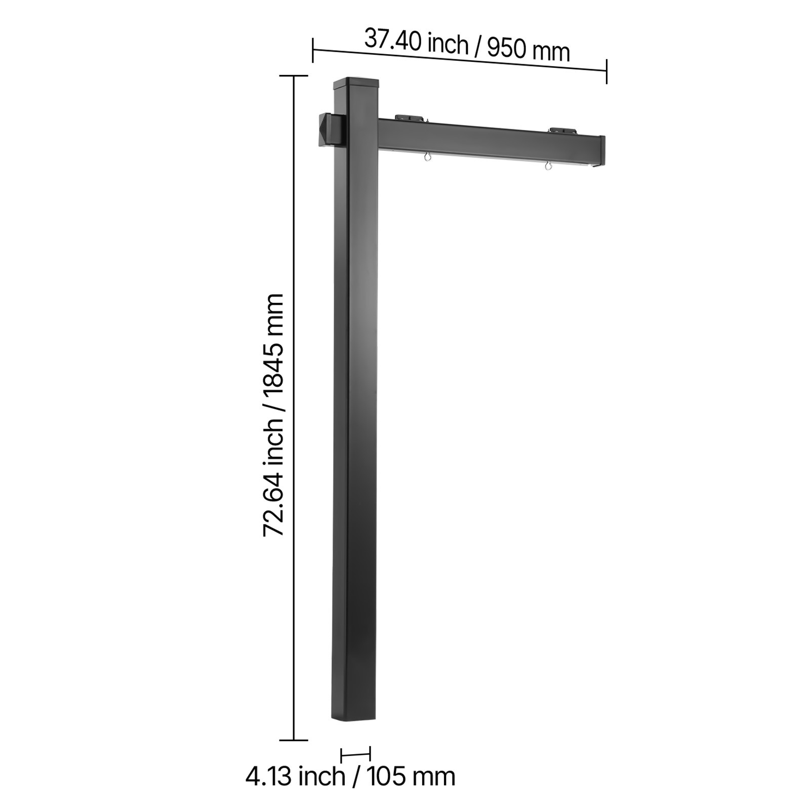 Uimoso 6 ft Black PVC Real Estate Yard Sign Holder for Outdoor Use