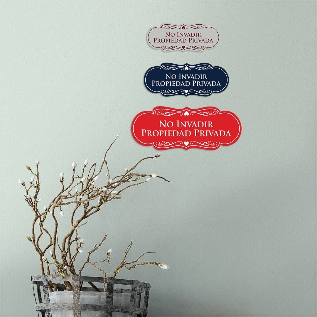 Signs ByLITA Designer Spanish No invadir propiedad privada Sign