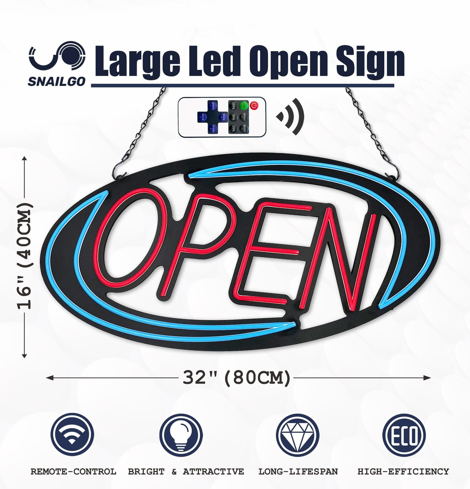Open Signs for Business,32×16 inch Large Bright Open Sign Neon Led Lighted,Re…