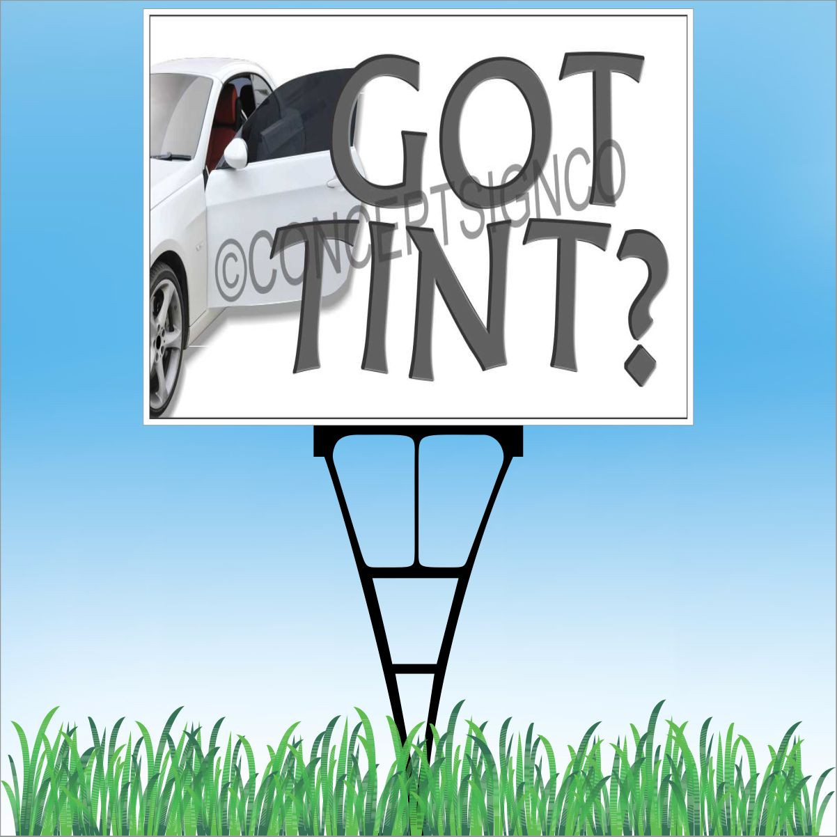 18&Prime;x24&Prime; GOT TINT Outdoor Yard Sign & Stake Sidewalk Lawn Auto Window Tinting Car