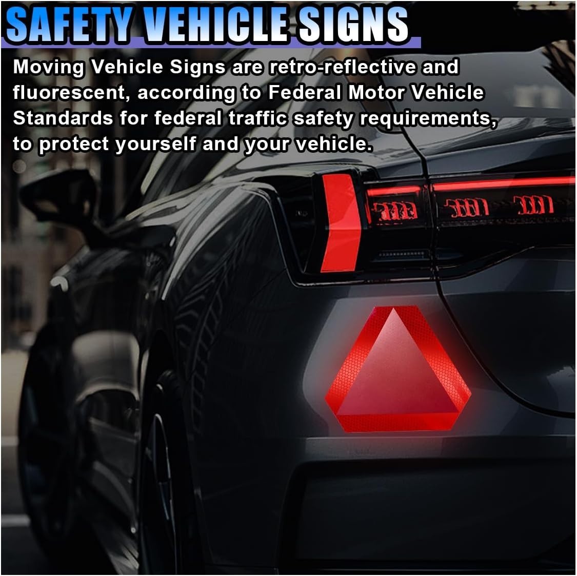 Diamond Grade 2PCS Slow Moving Vehicle Safety Signs – 600ft Visibility, Red