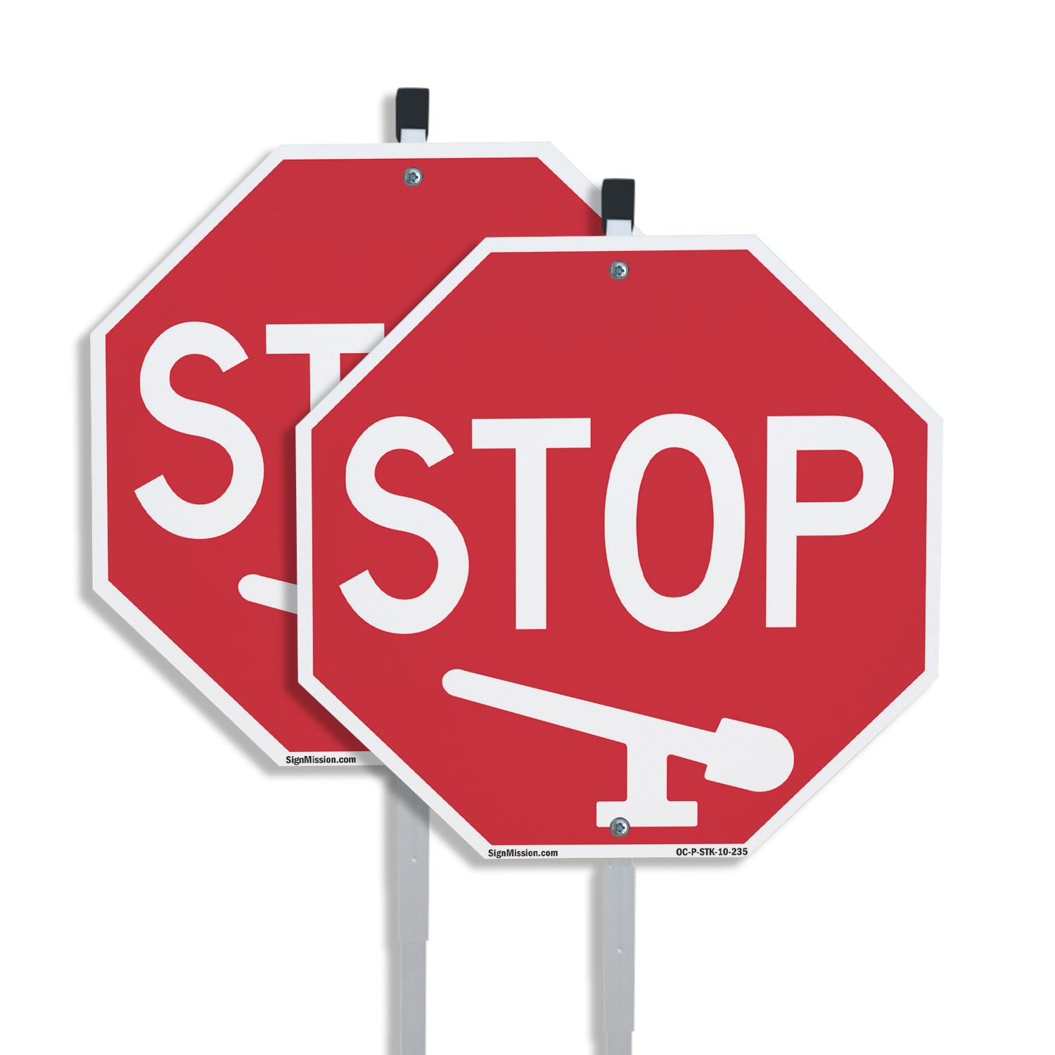 Stop Octagon Sign With Stake Weather Resistant UV Protected for Workplace