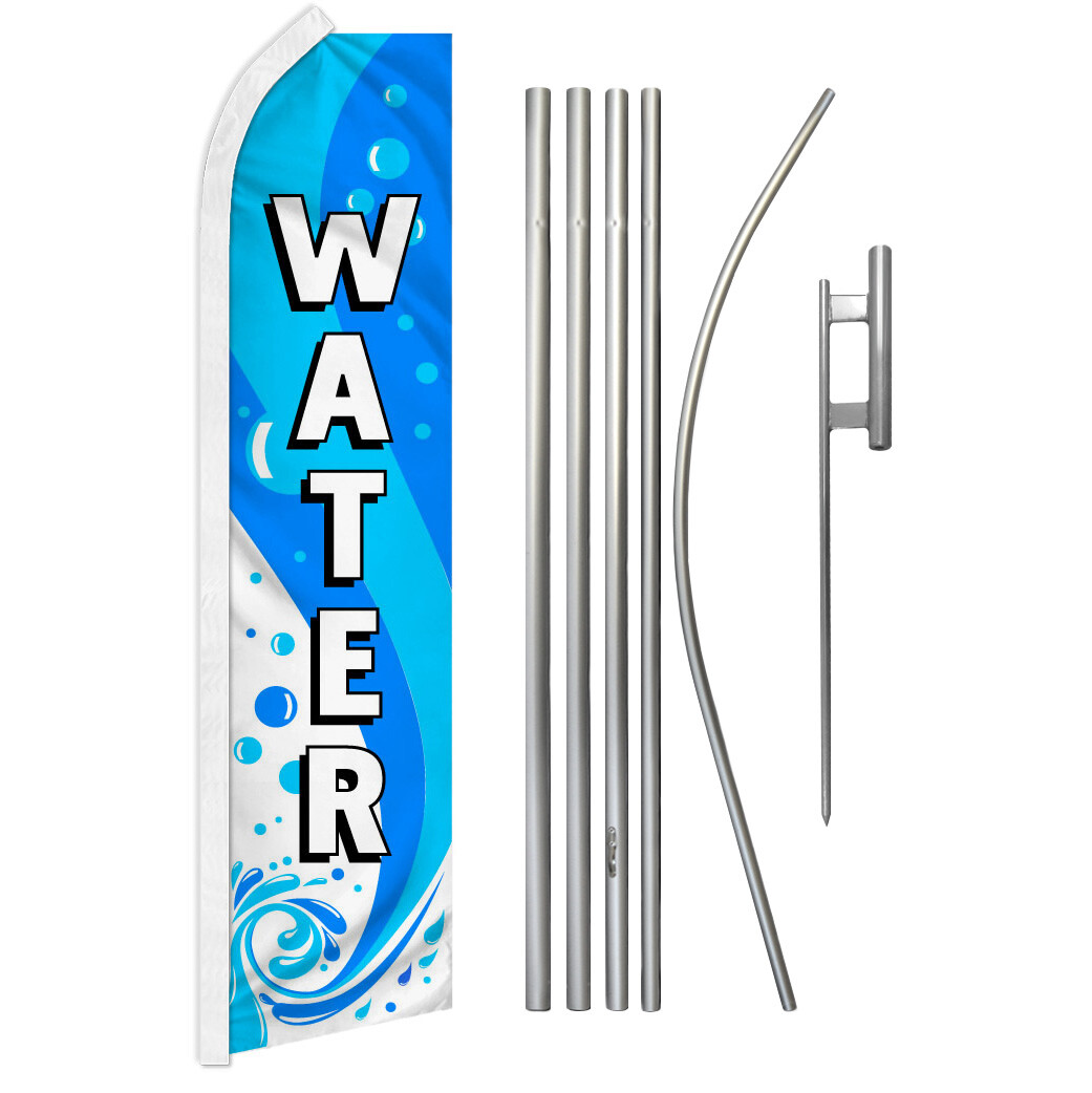 Water Swooper Flutter Feather Advertising Flag Kit Concessions Drinks Here