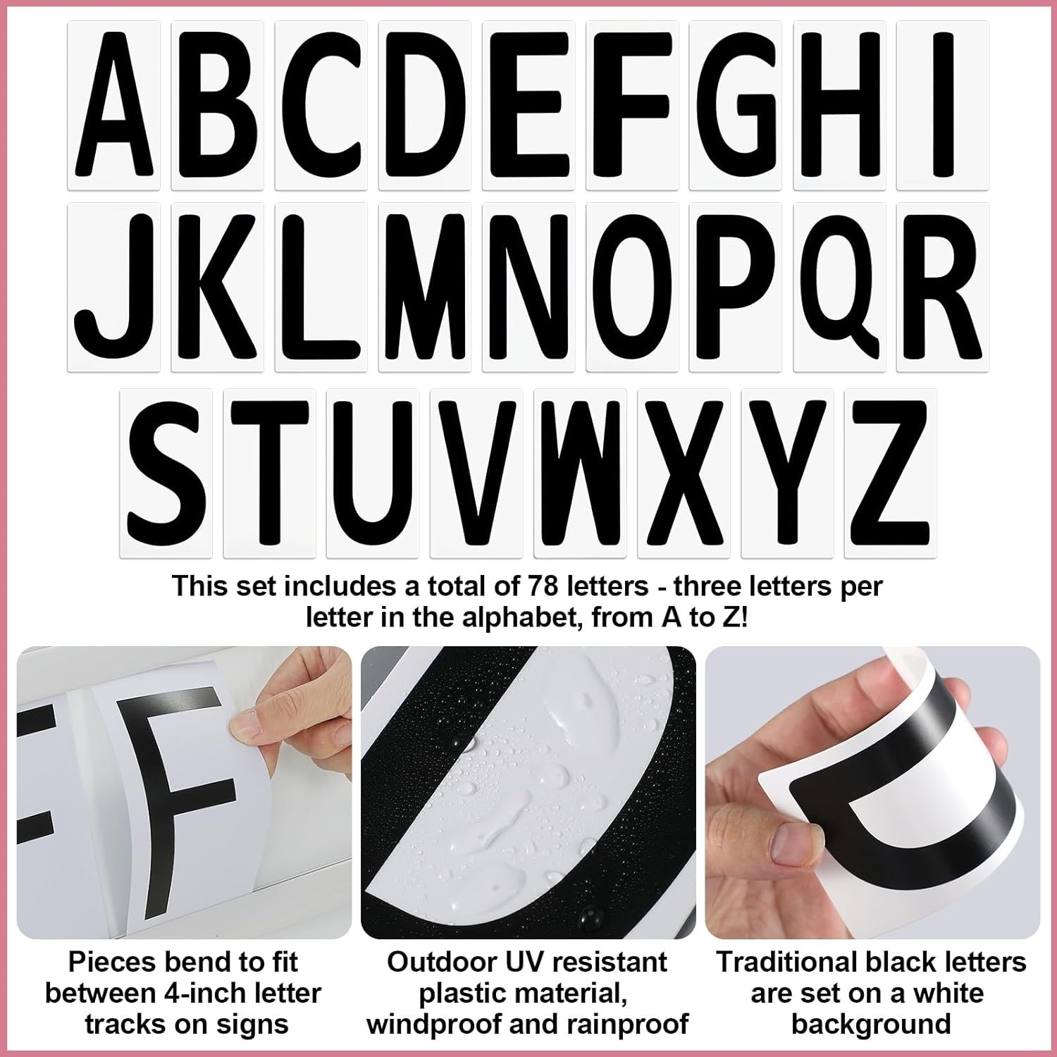 78 Pcs Letters for White Message Board Sidewalk Signs Swinging Sign Plastic L…