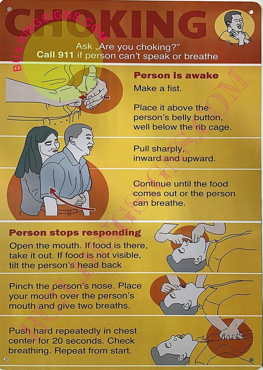 Choking Poster/Choking Sign (Orange,Rust Free-Aluminium, 10×14 INCH)–REF24-1027