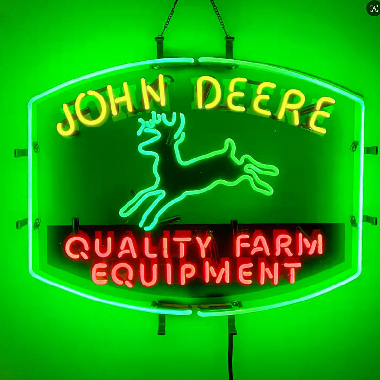 US STOCK Farm Equipment Garage Open Real Glass Neon Sign Bar Club Decor 24&Prime;x20&Prime;