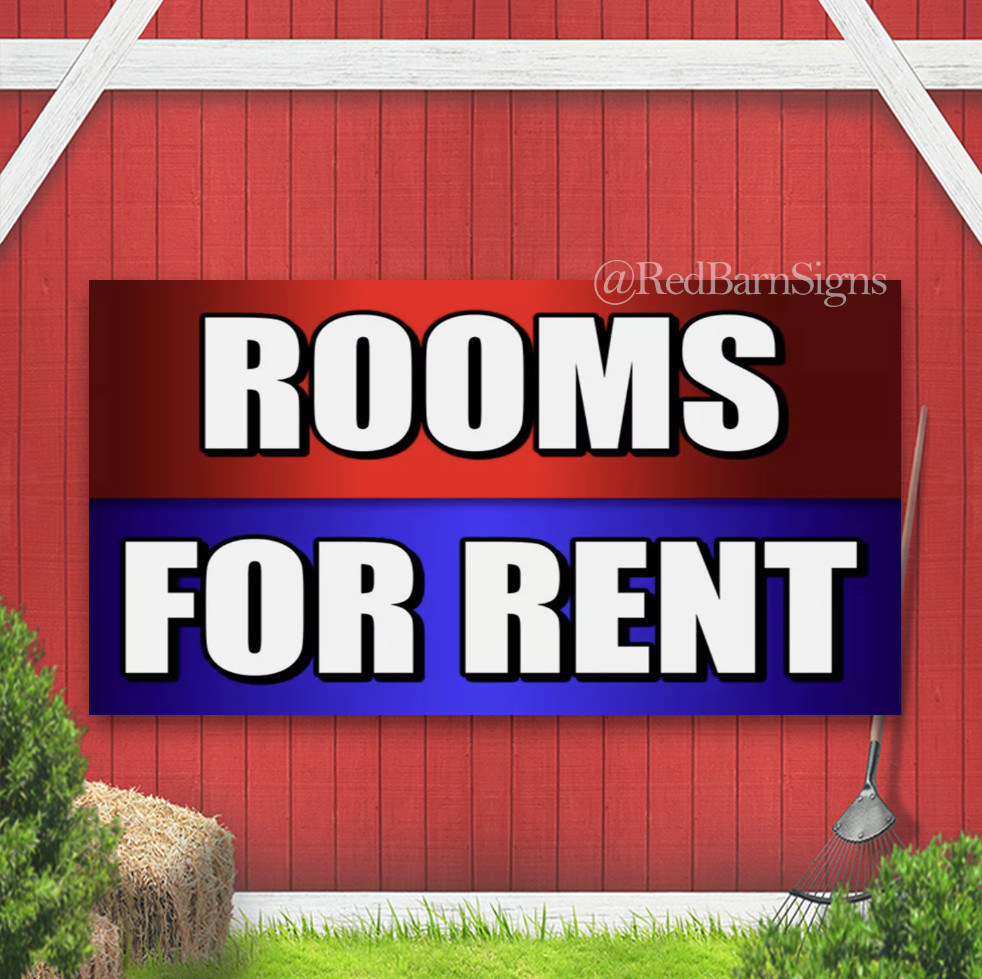 ROOMS FOR RENT indoor outdoor banner sign