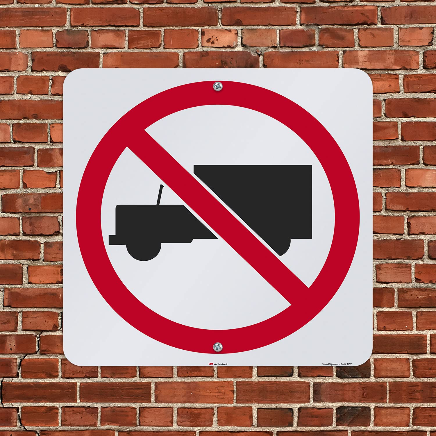 Reflective No Trucks Metal Sign – 24×24 Inch, Durable Aluminum, Red/Black/White