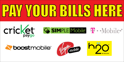 2&rsquo;x4&prime; Pay Your Bills Here Vinyl Banner – High Quality – Metropcs cricket tmobile