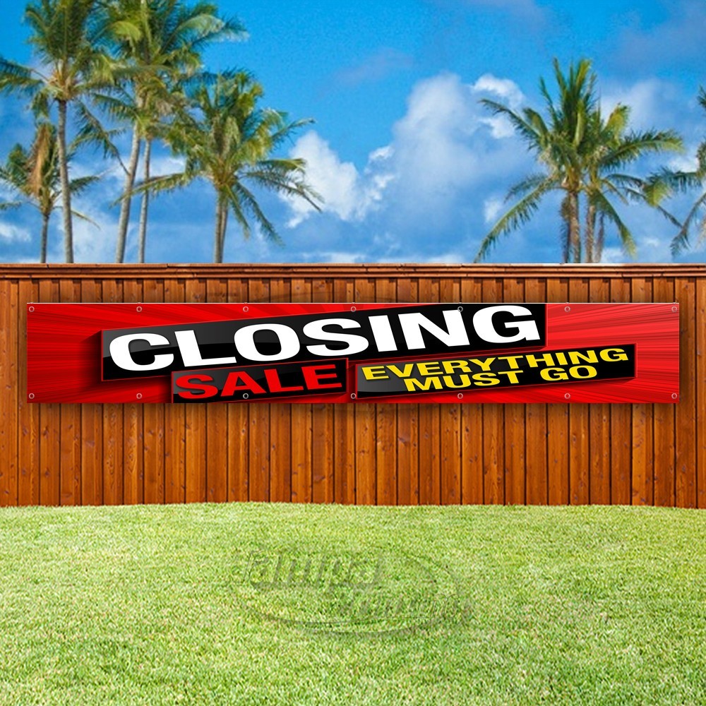 CLOSING SALE EVERYTHING MUST GO Advertising Vinyl Banner Flag Sign USA XL02369