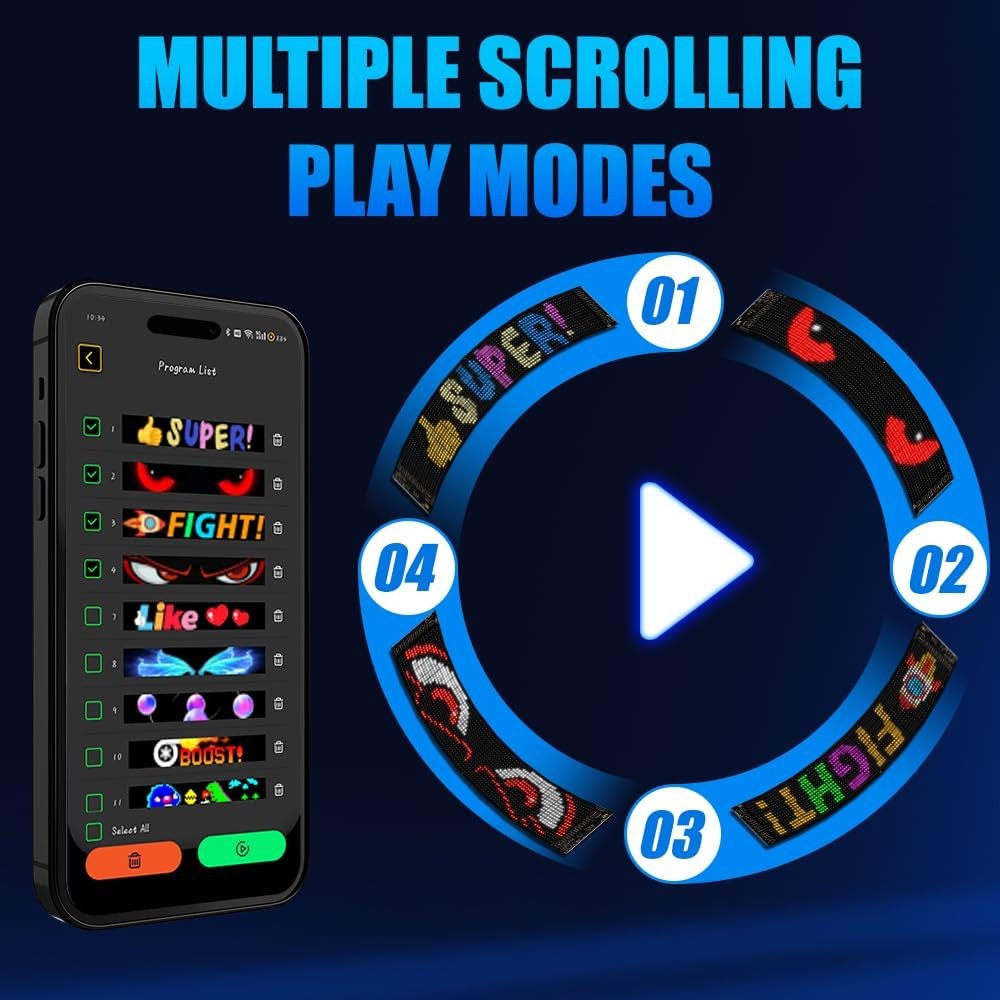 Programmable LED Sign | Flexible Scrolling Sign | APP Control | IP65 | 52 x 7.5