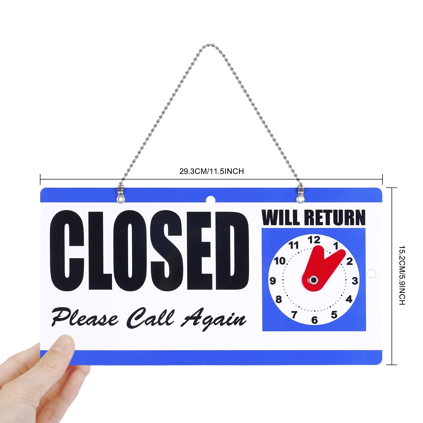 Open Sign Business Hour Closed Open Sign Will Return Clock for Restaurant Office