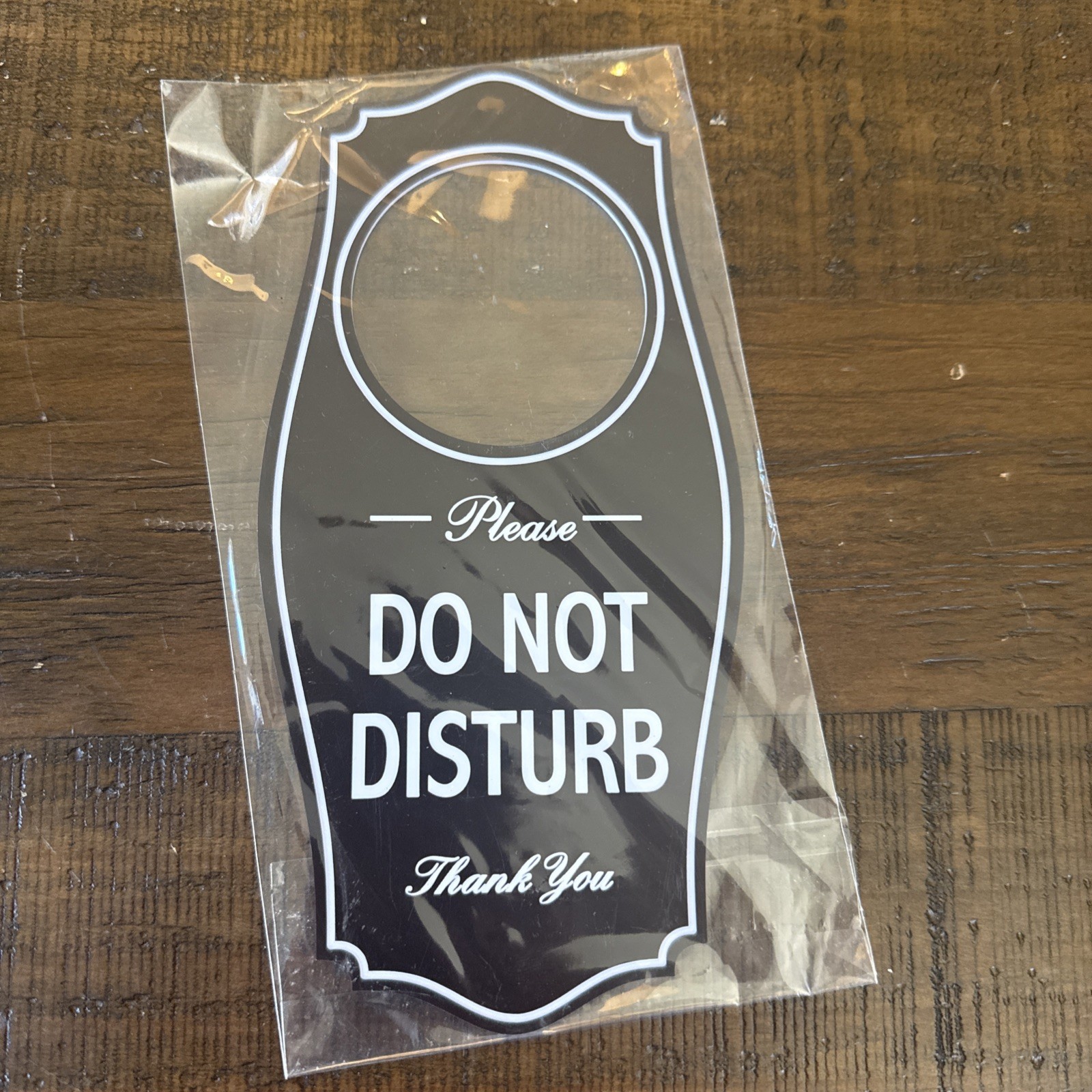 All Quality Please DO NOT Disturb Door Hanger – Dark Brown, 4&Prime; x 8&Prime;