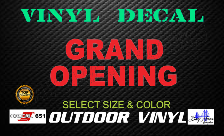 Grand Opening Window Sign Vinyl Decal Waterproof Outdoor Storefront Advertising