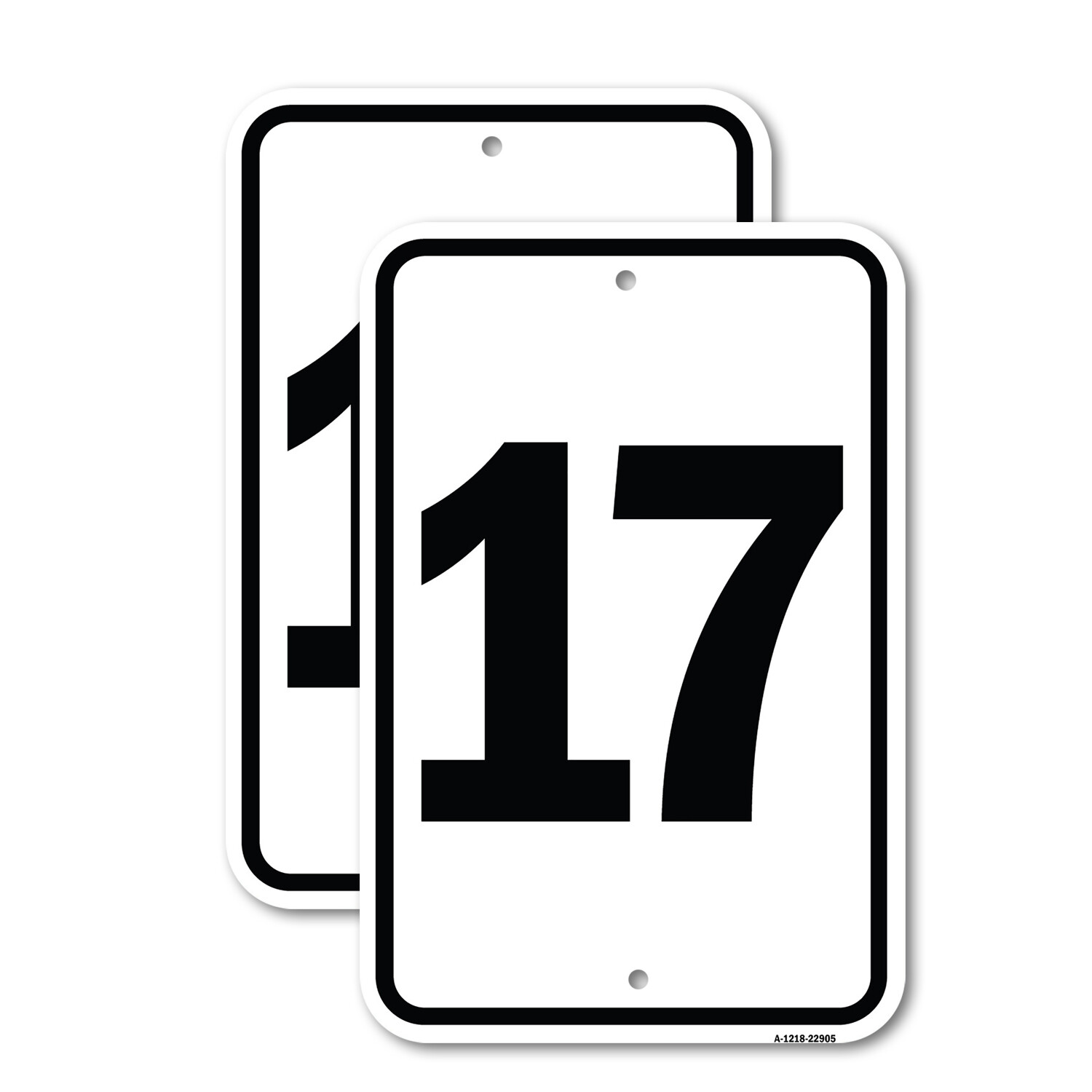 Sign with Number &rsquo;17 Heavy Gauge Aluminum Parking Sign Rust Proof