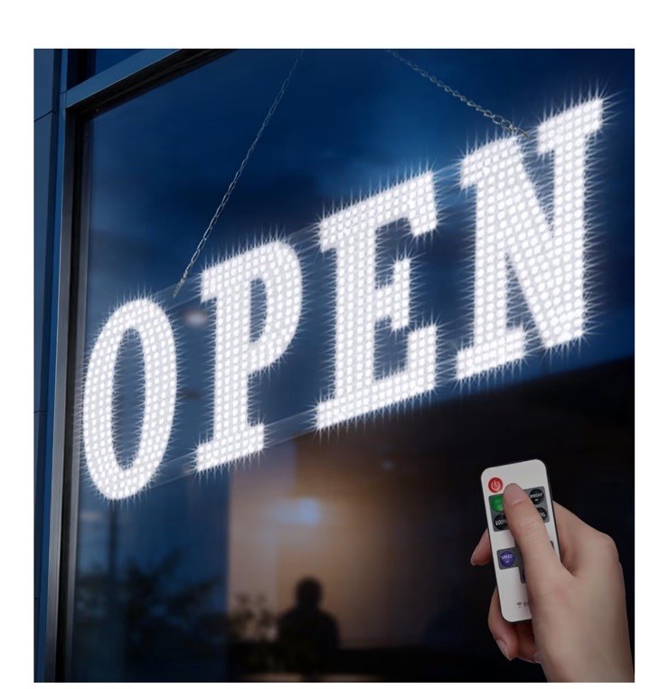 40&Prime;X 14&Prime; Large LED Open Sign with Remote Control High Bright Visibility Business
