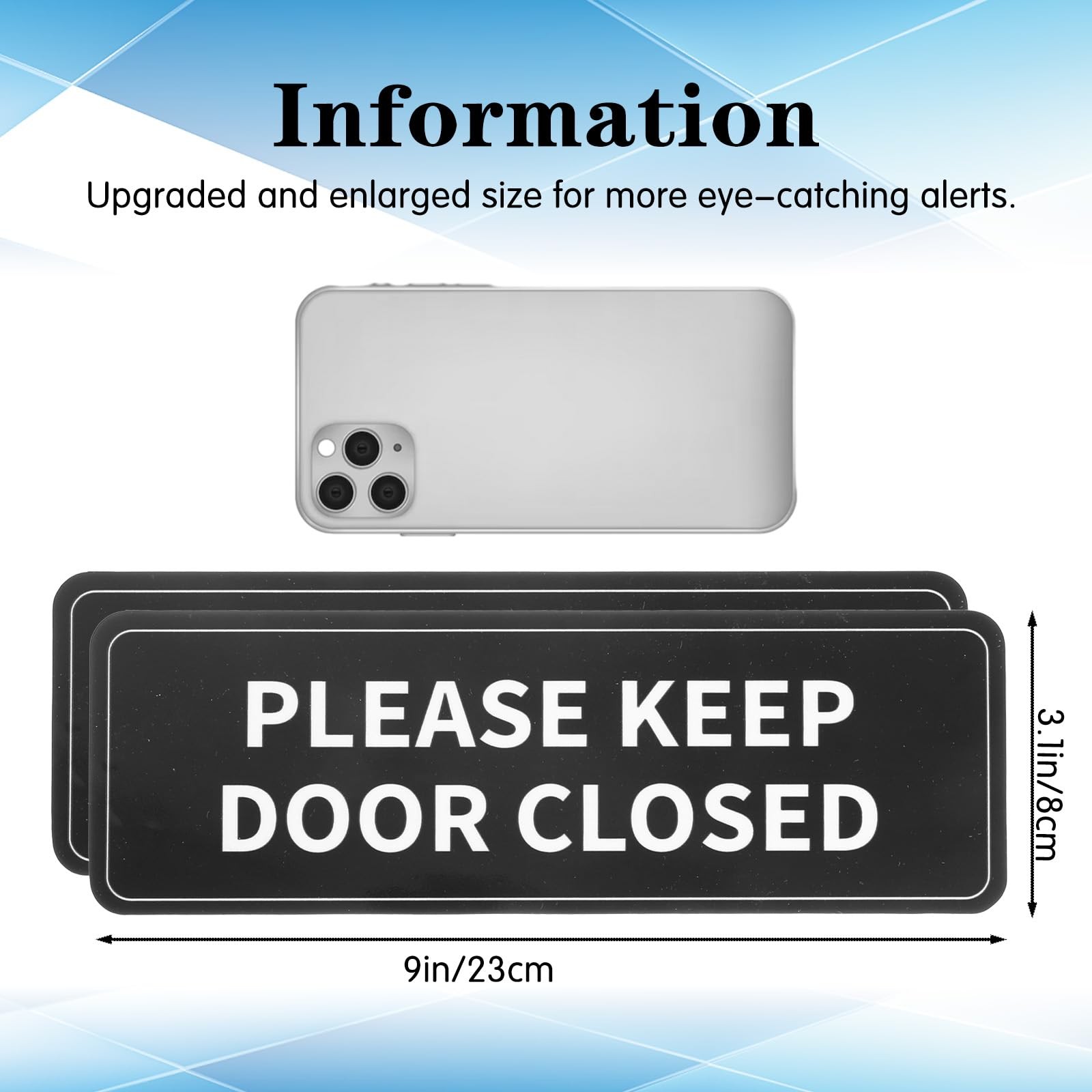 2Pcs Please Keep Door Closed Sign for House,Adhesive Door Stickers for Indoor…