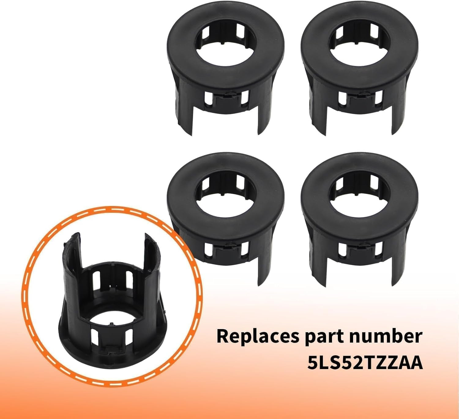 4PCS Parking Sensor Mount Bracket Bezels for 2014-2018 Ram 1500 2019 Classic