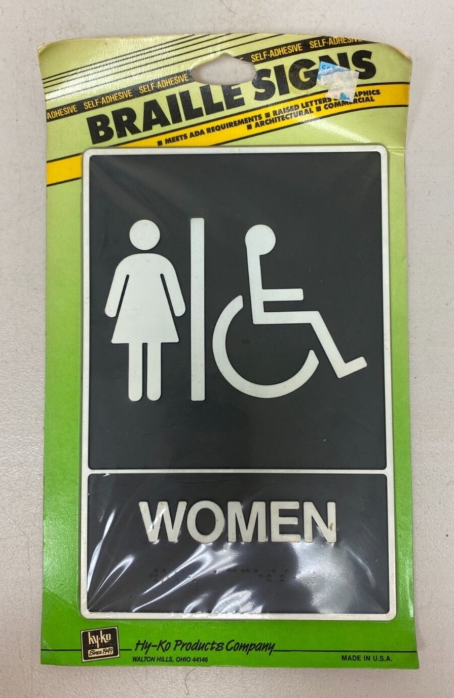 WOMEN/HANDICAPPED SELF-ADHESIVE BRAILLE SIGNS HY KO PRODUCTS COMAPANY