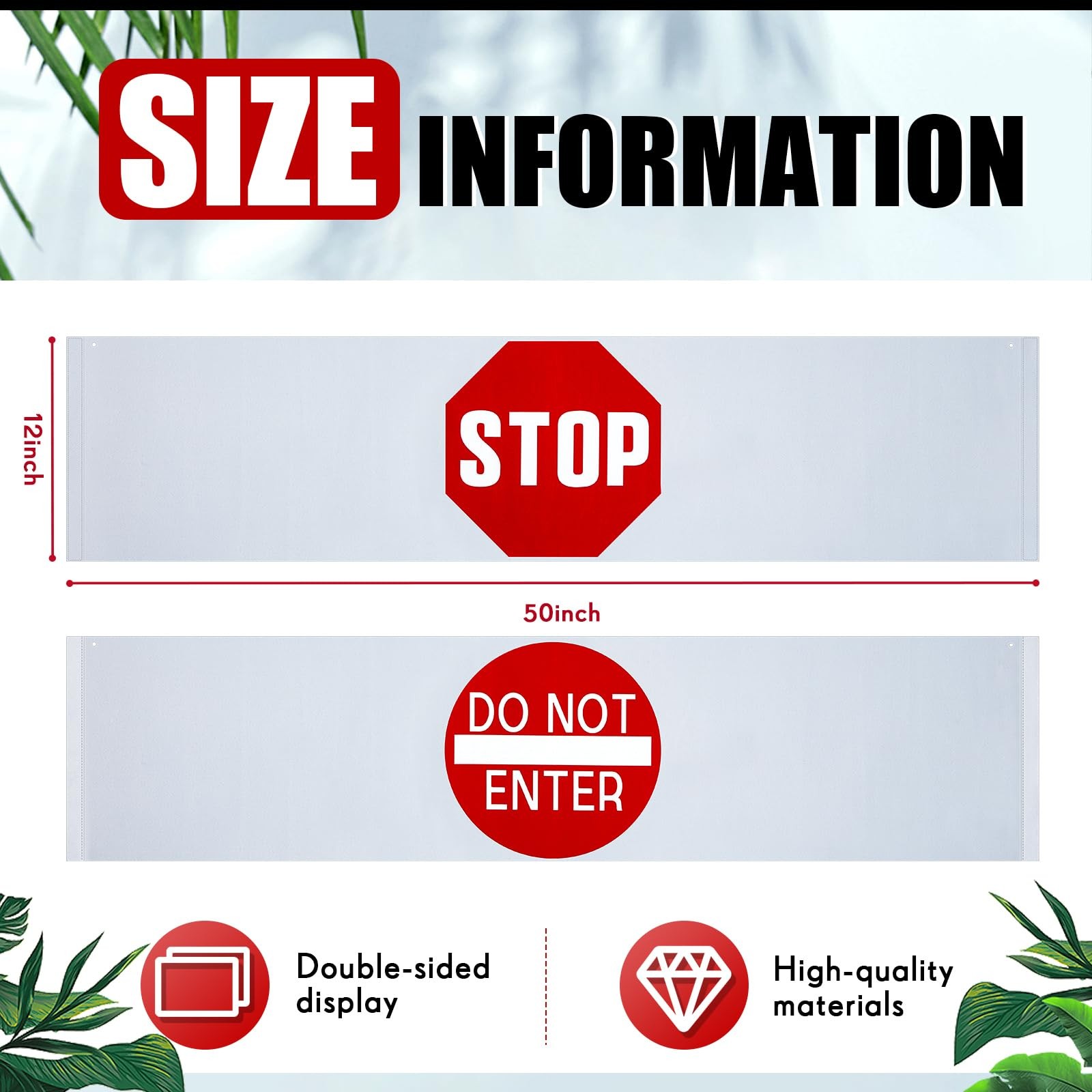 4 Pieces Door Guard Safety Banner 50 x 12 Inch Combination Stop Sign Banner D…