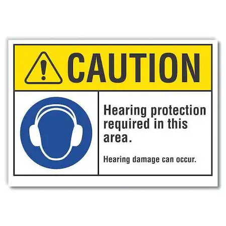 Lyle Lcu3-0055-Rd_10X7 Caution Sign, Self-Adhesive Vinyl, 7 In. H,