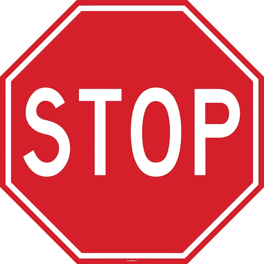 STRANCO INC FS-24OCT-614 Stop Floor Sign,24 inx24 in,Vinyl 484P28