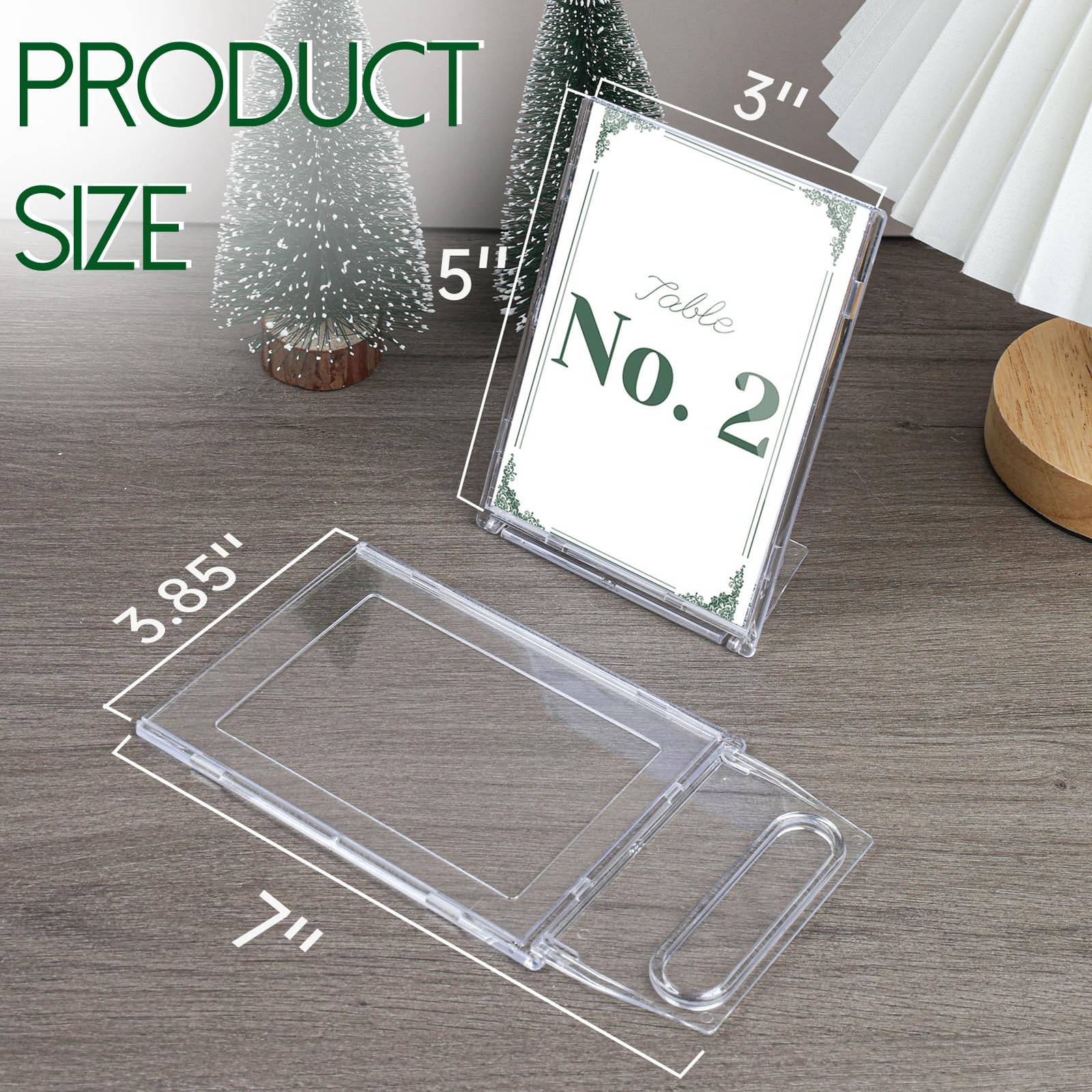 10 PCS 3×5 Inch Small Vertical Sign Holder DoubleSided Swivel Base Display