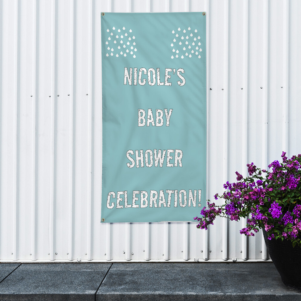 Vertical Vinyl Banner Multiple Sizes Custom Baby Name Shower Celebration T