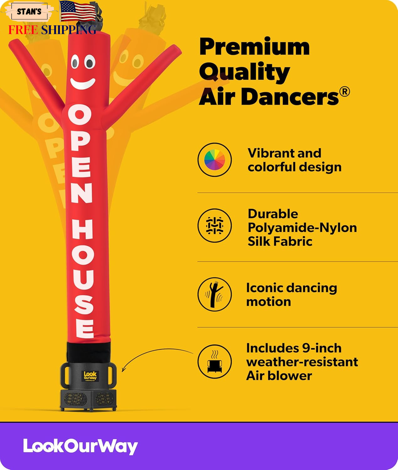 7ft Wacky Waving Inflatable Tube Guy Red Sky Dancer for Advertising NEW USA