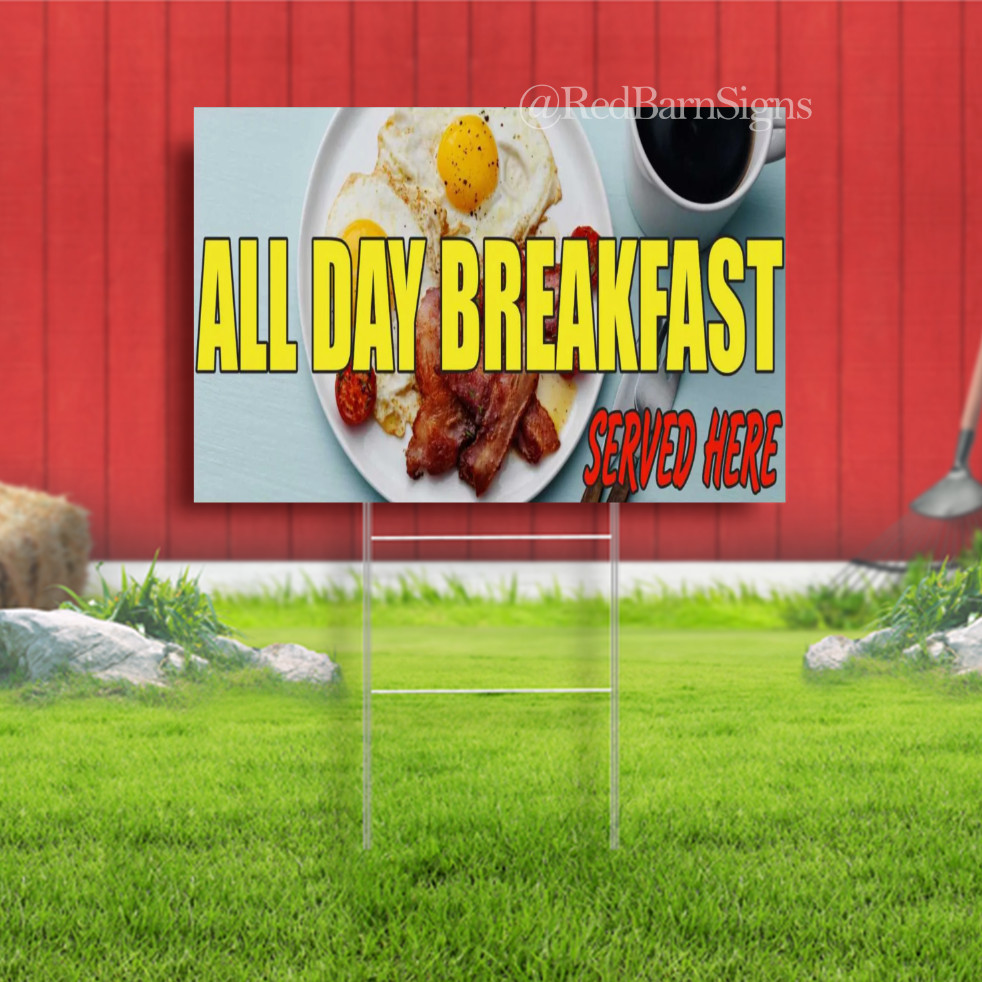 BREAKFAST ALL DAY Advertising Yard Sign Bar Cafe Restaurant Food