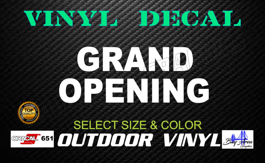 Grand Opening Window Sign Vinyl Decal Waterproof Outdoor Storefront Advertising