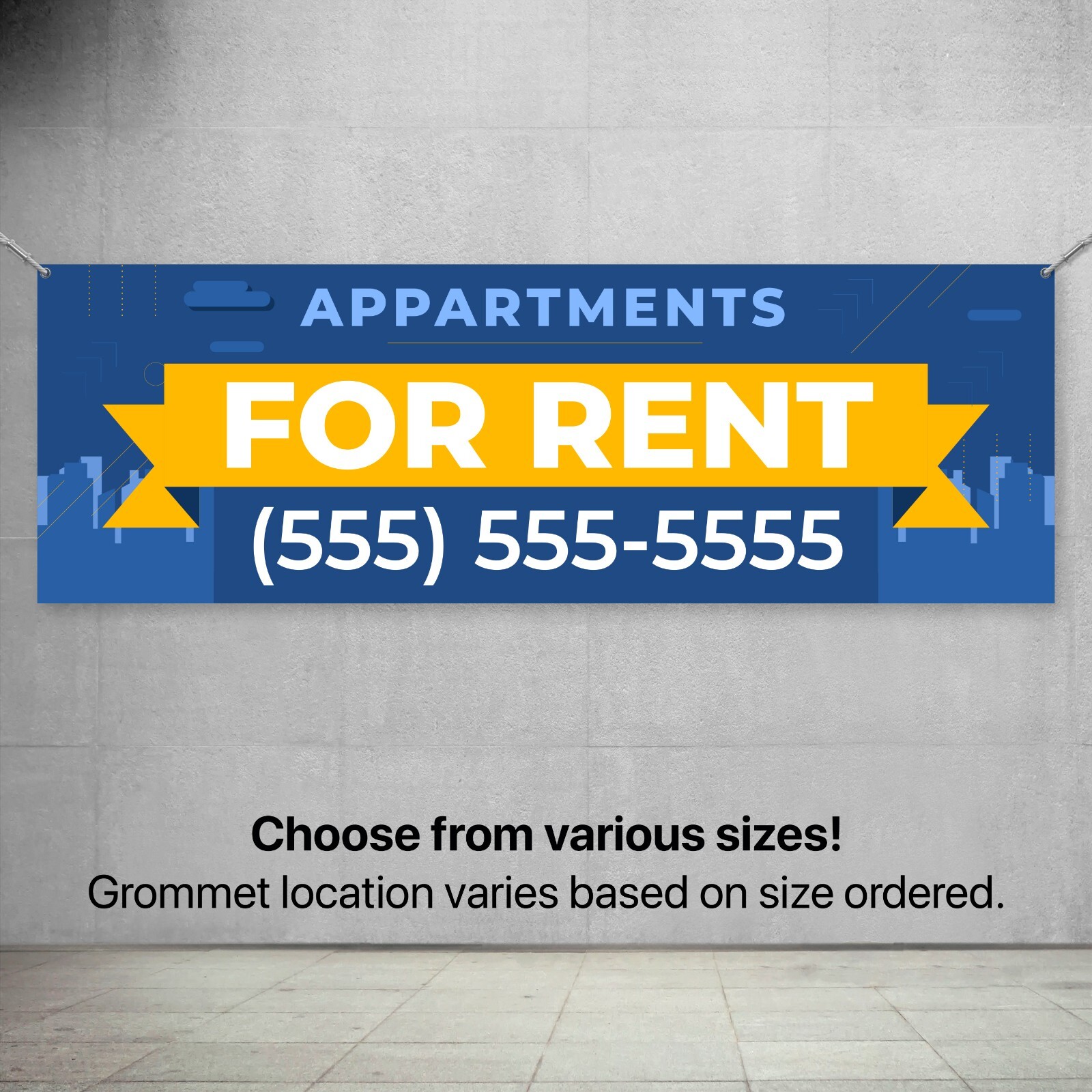 APARTMENTS FOR RENT Vinyl Banner | Retail Storefront Advertising | Custom Sizes