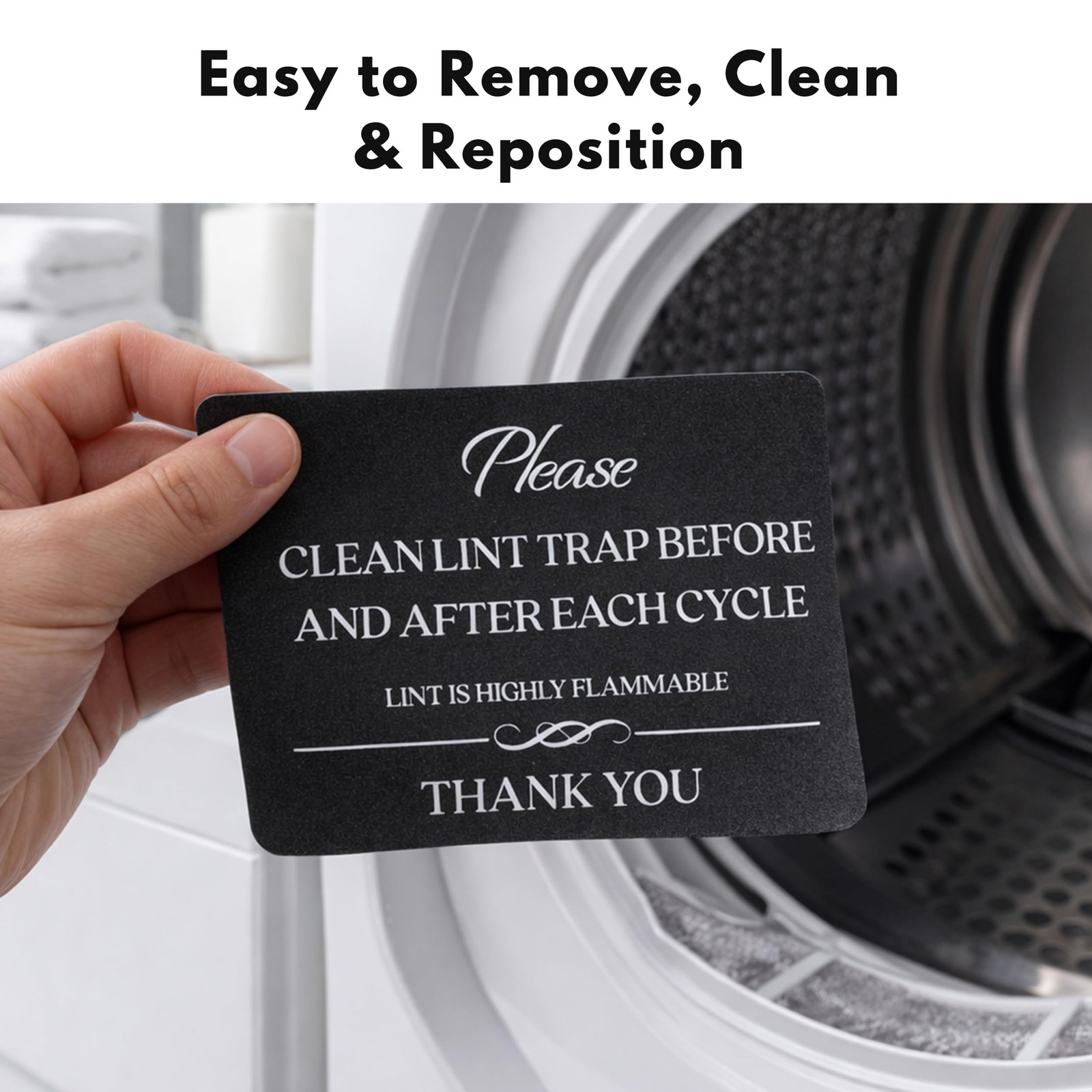 Clean Lint Trap Sign (Magnet 4.75 x 3.5 in) – Airbnb Essentials for Hosts