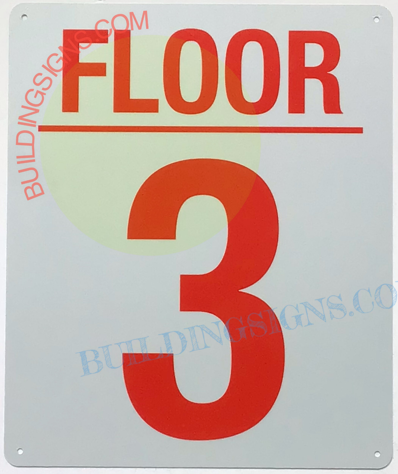 3 FLOOR SIGN (10×12, White, Aluminum)
