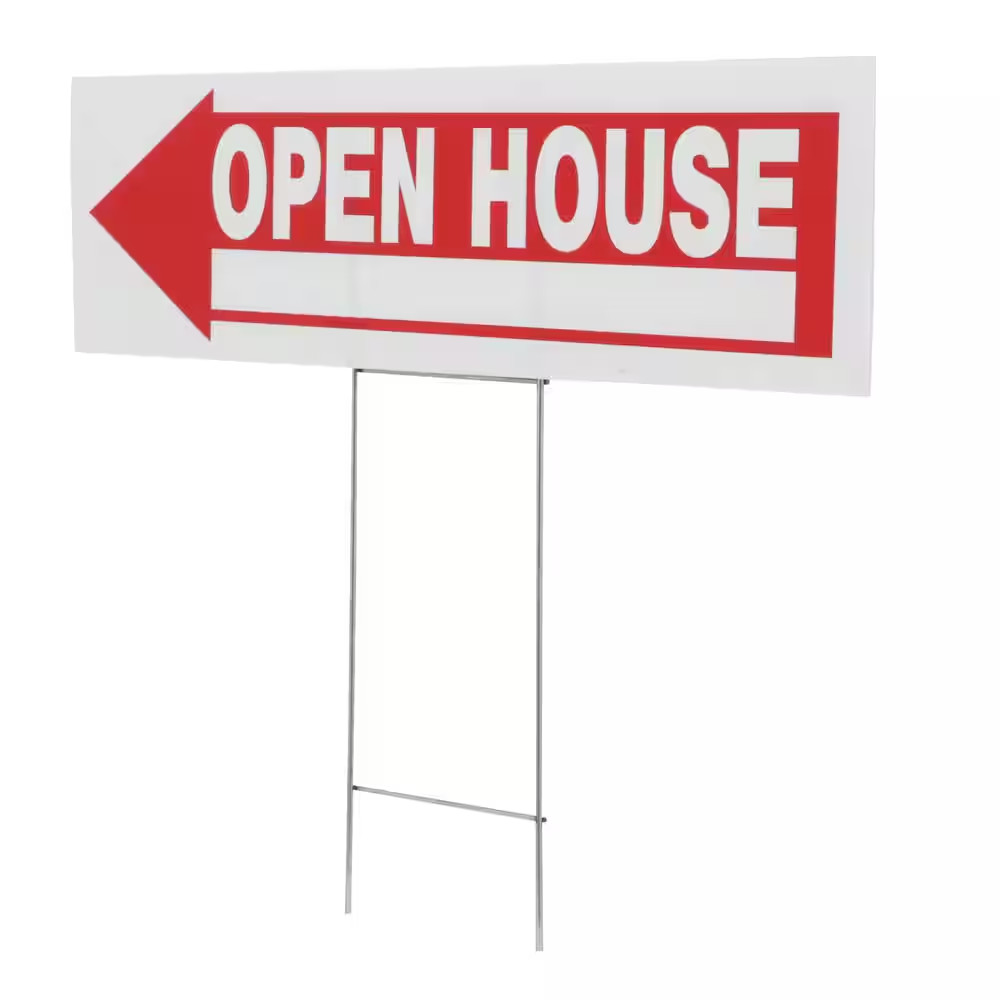 6 In. X 24 In. Plastic Open House Real Estate Yard Sign