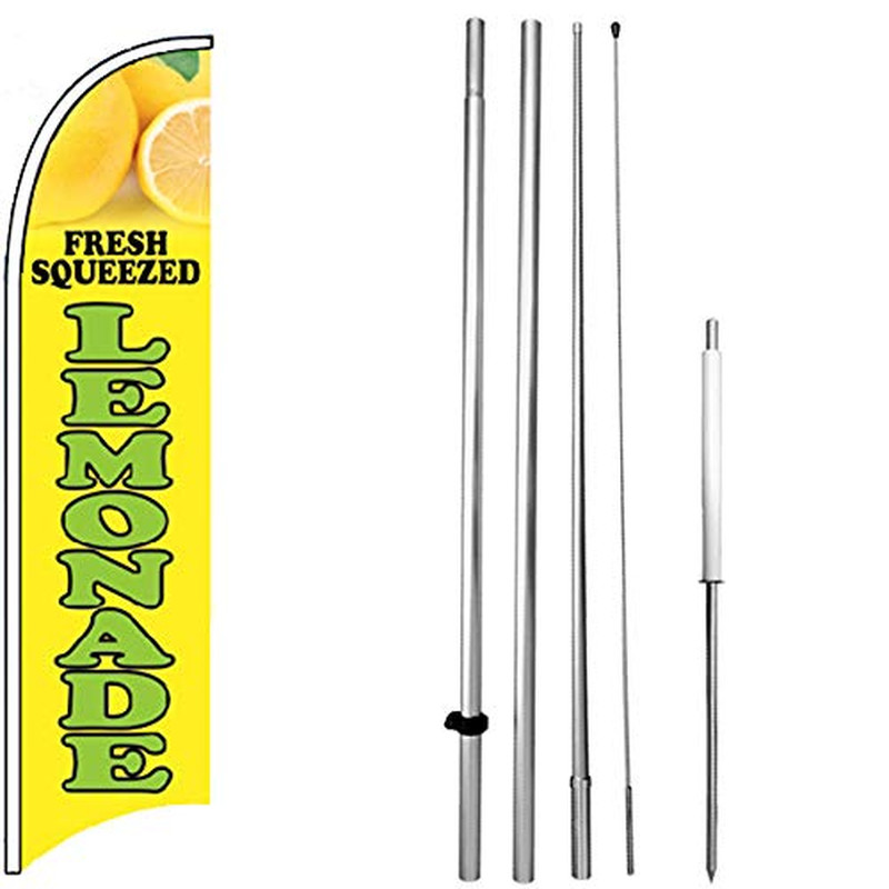 4Less Fresh Squeezed Lemonade – Windless Feather Swooper Flag Banner Sign Kit