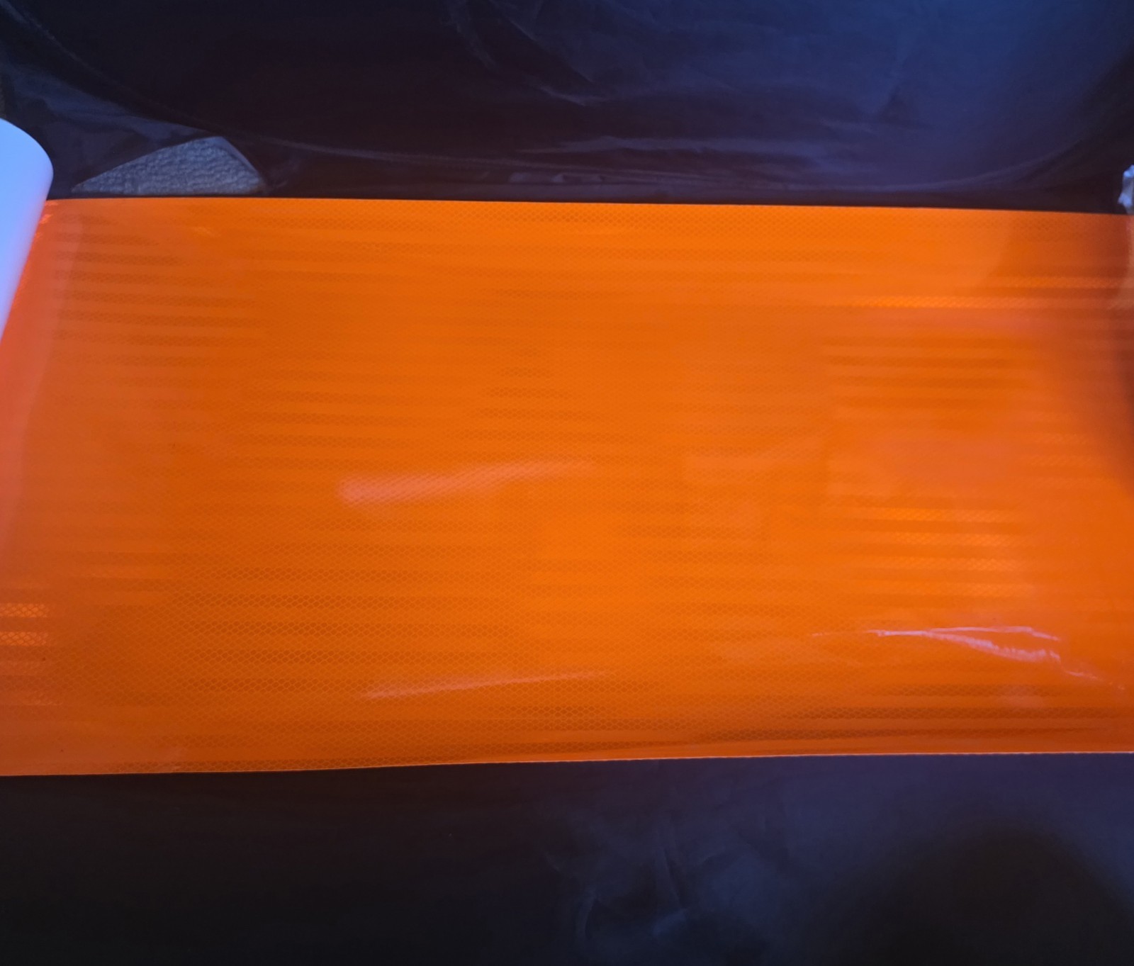 LOT 2 PIECES FLUORESCENT ORANGE REFLECTIVE ADHESIVE SHEETING SIGN VINYL LARGE…