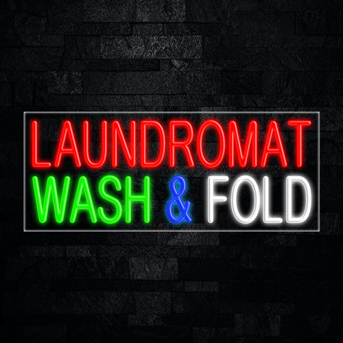 Laundromat Wash & Fold LED Neon Sign 30&Prime;L x 12&Prime;H #31434