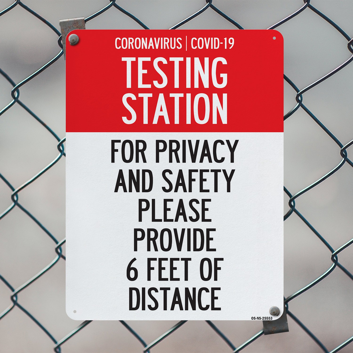 Testing Station Please Provide 6 Feet Of Distance Public Safety Sign 5/10 Pack