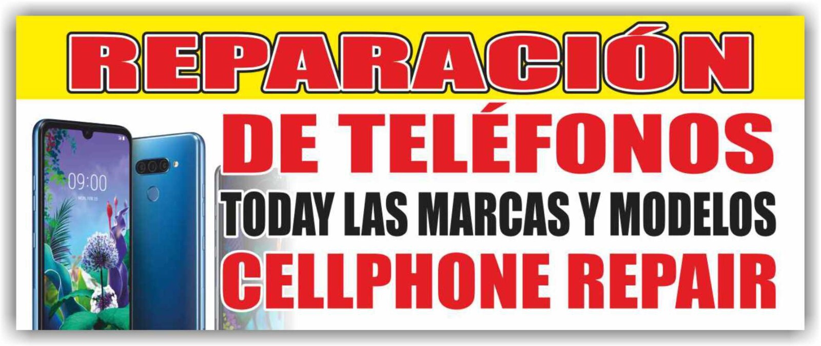 REPARACION DE TELEFONOS Advertising Banner Vinyl Mesh Sign CELL PHONE REPAIR
