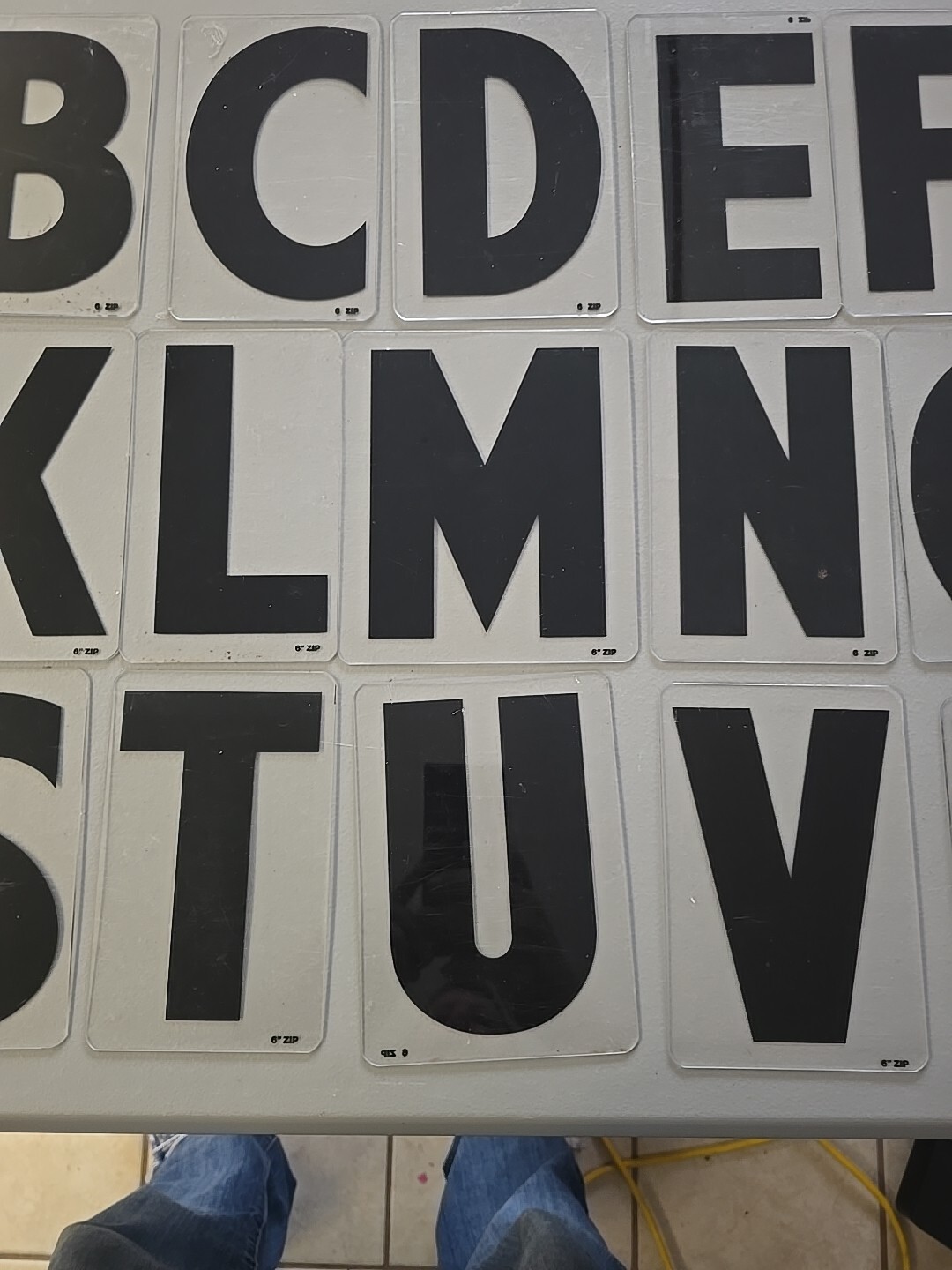 Lot 6&Prime; Acrylic Wagner Zip-Change Marquee Sign Changeable Letters Full Alphabet
