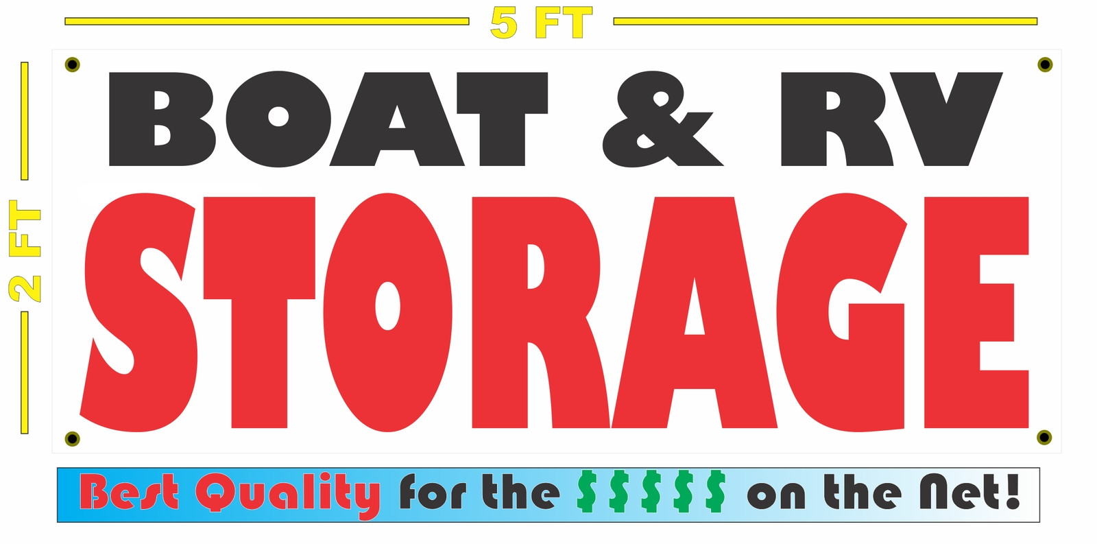 BOAT & RV STORAGE All Weather Banner Sign 4 Self Store Facility